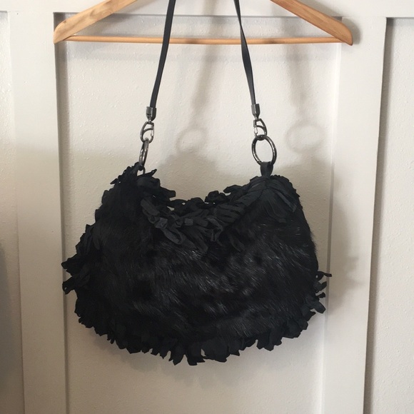 Phoebe and Josephine Fringe and Fur Handbag - Picture 1 of 6